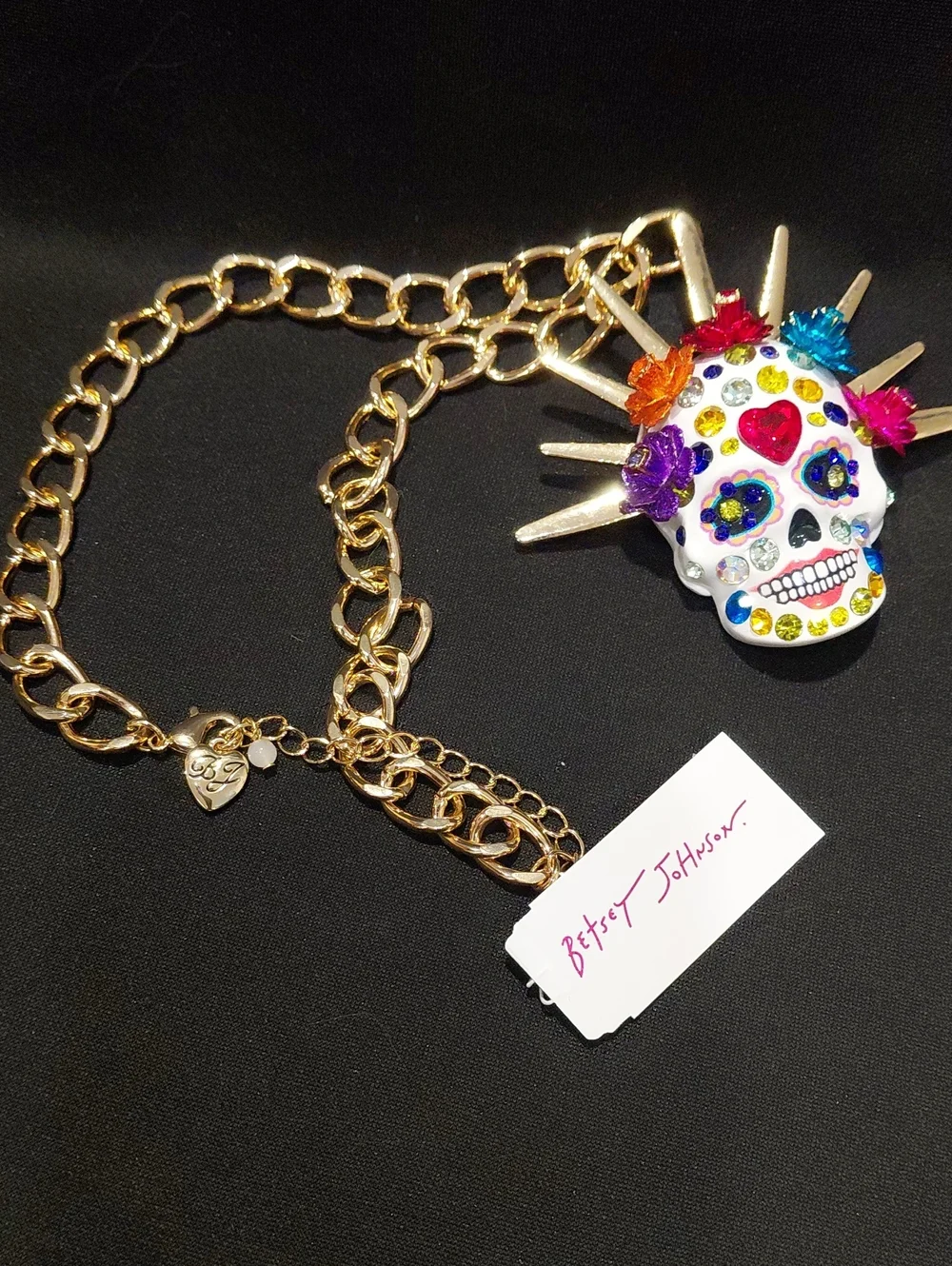 BETSEY JOHNSON  STATEMENT NECKLACE Multicolor Sugar Skull